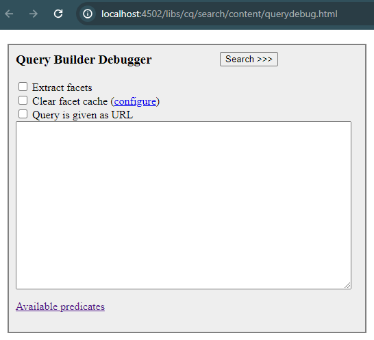 Query debugger console